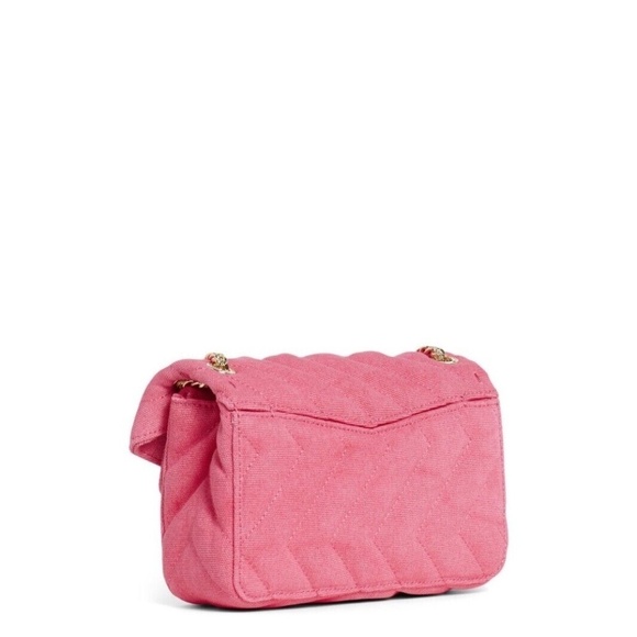 Sandro Yza Quilted Canvas Shoulder Bag Pink - Picture 2 of 13
